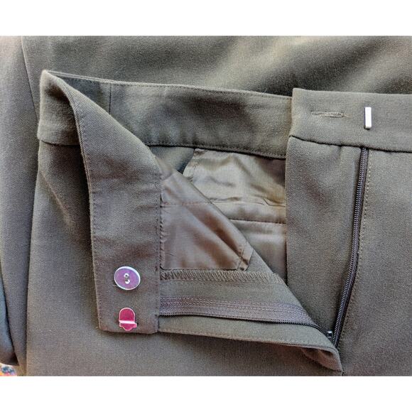 Sigrid Olsen Modernist Dress Pants Size 14 Brown Straight Leg Career Pockets - Picture 7 of 10